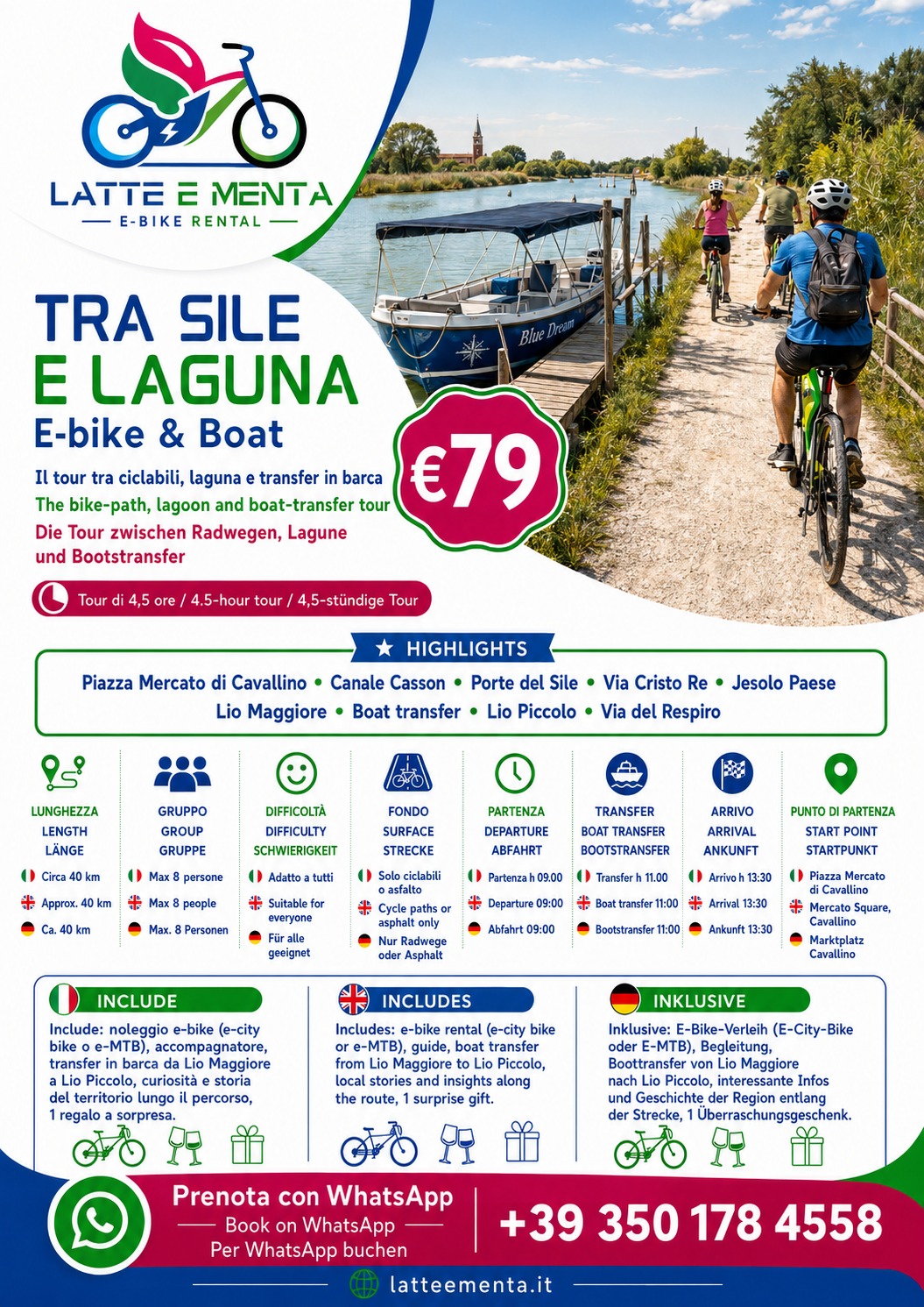 Ciclisti in e-bike lungo la laguna di Cavallino-Treporti